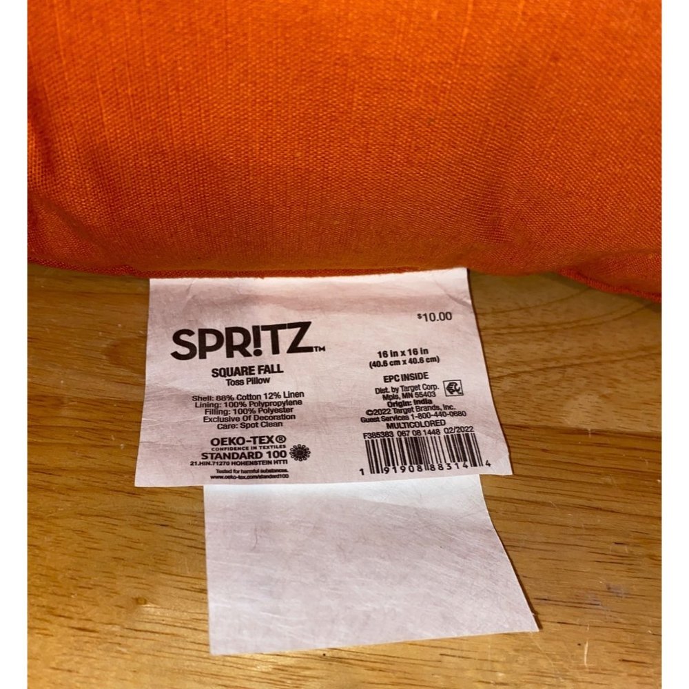 Spritz Target Fall Throw Pillow Orange Apple Picking Cozy Evenings Pumpkin - Picture 3 of 4